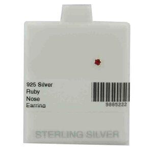 Created Ruby Nose Single Earrings Solid .925 Sterling Silver